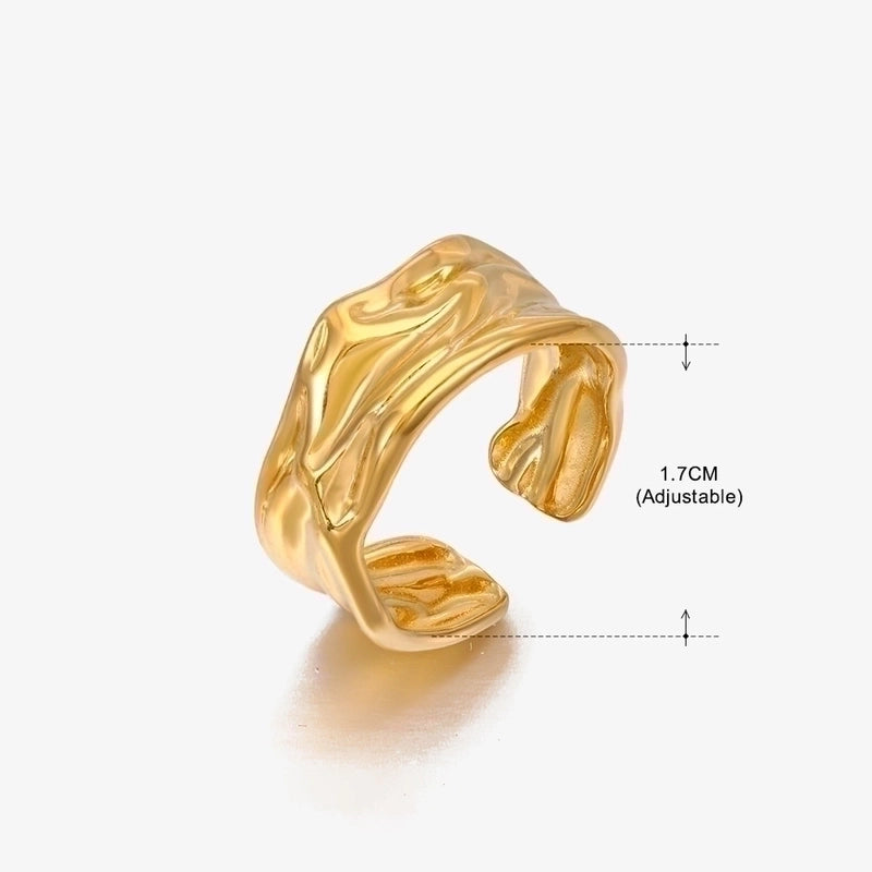 3 Pieces Basic Classic Style Geometric Leaf Stainless Steel Plating Open Rings