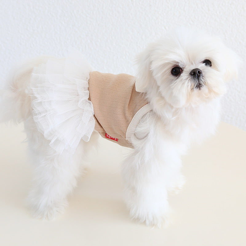 Contrast Color Sweet Bow Dog Cat Dress