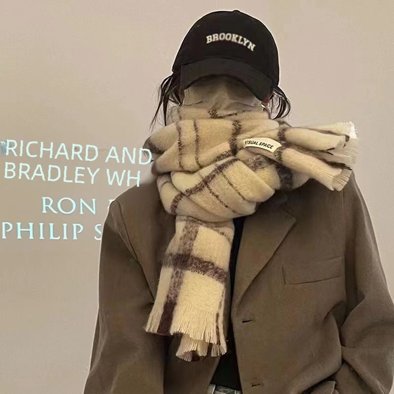 Women's  Soft Thickened Scarf  Simple Cool Temperament Warm Autumn And Winter