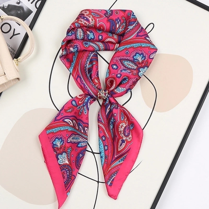 Women's Sweet Flower South  Satin Silk Scarves
