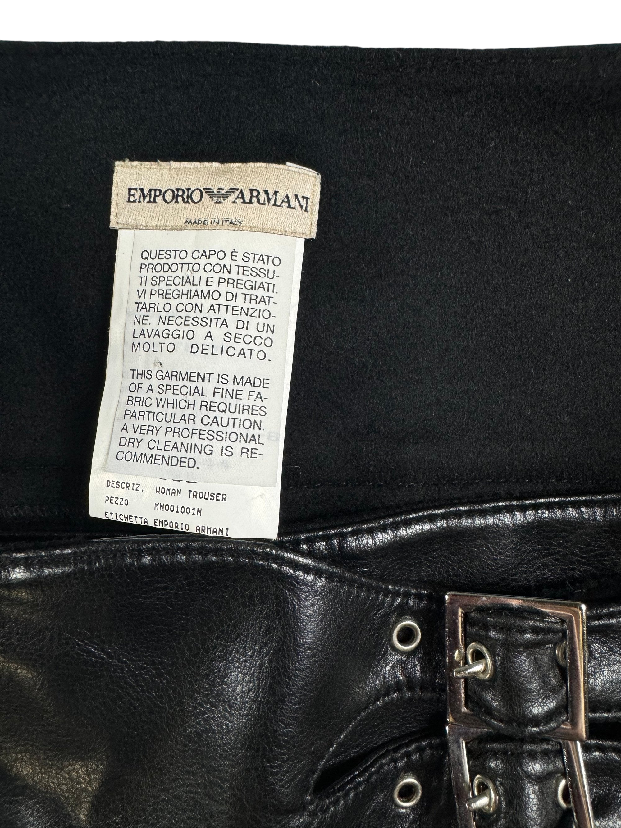 Emporio Armani Black Wool Cashmere Trousers