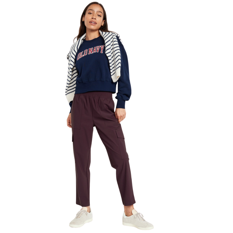 High Rise Sleek Tech Cargo Ankle Pants