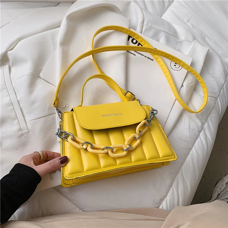 Fashion Pu Leather Embroidery Thread Geometric Shoulder Bag