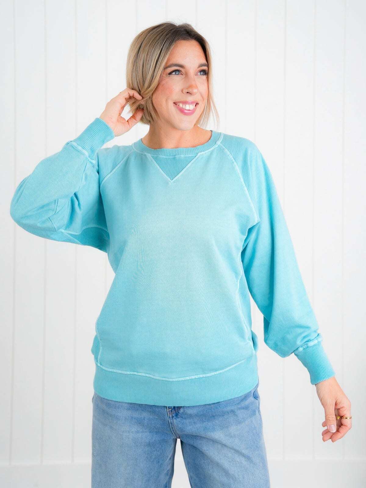 FINAL SALE⚡8 Packs for $24.95⚡ - Door Buster! Zenana Pigment Dyed French Terry Pullover w/ Pockets (Multiple Colors)