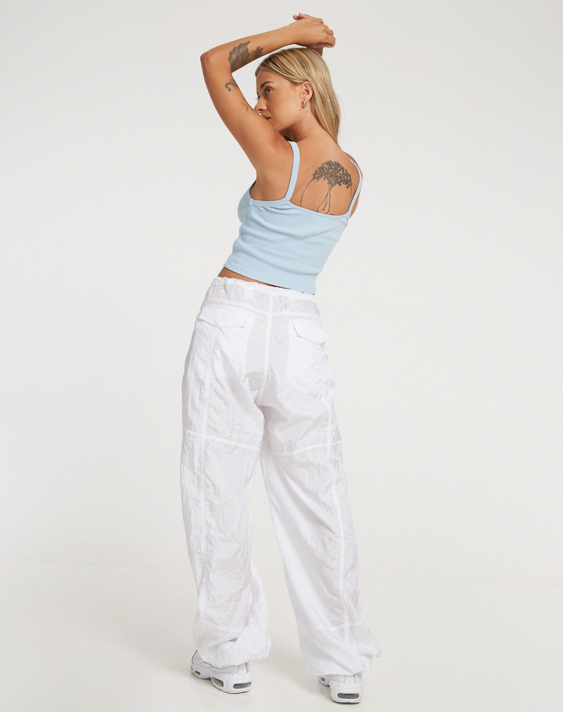 Yusa Crop Top in Rib Powder Blue