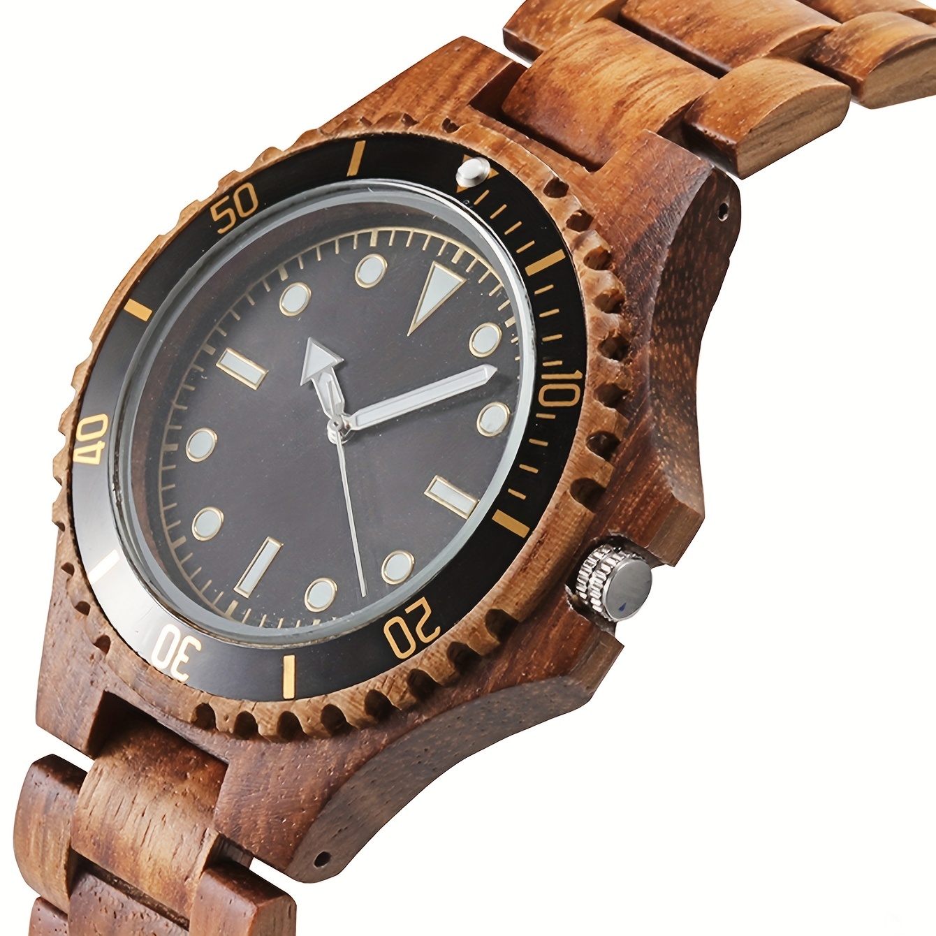 1pc Advanced Handmade Wooden Quartz Men's Watch