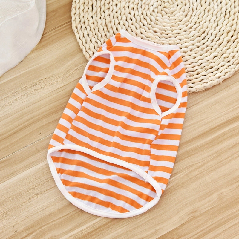 Minimalist Cotton Stripe Pet Clothing