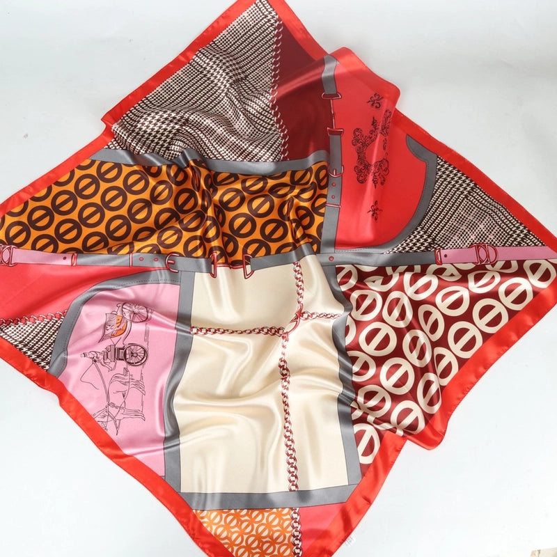 Women's Retro Bohemian Geometric Satin Printing Scarves & Gloves