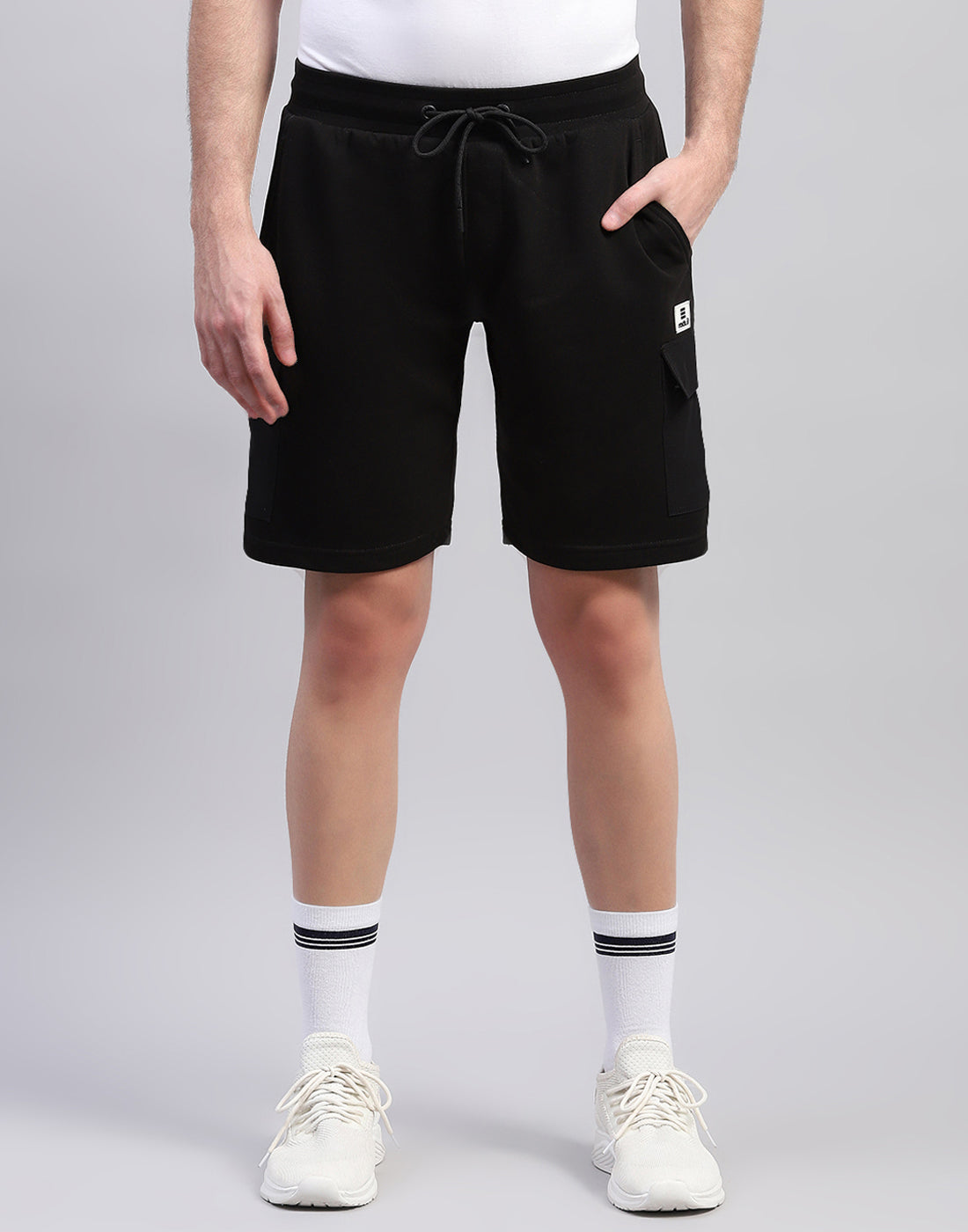 Men Black Solid Regular Fit Short