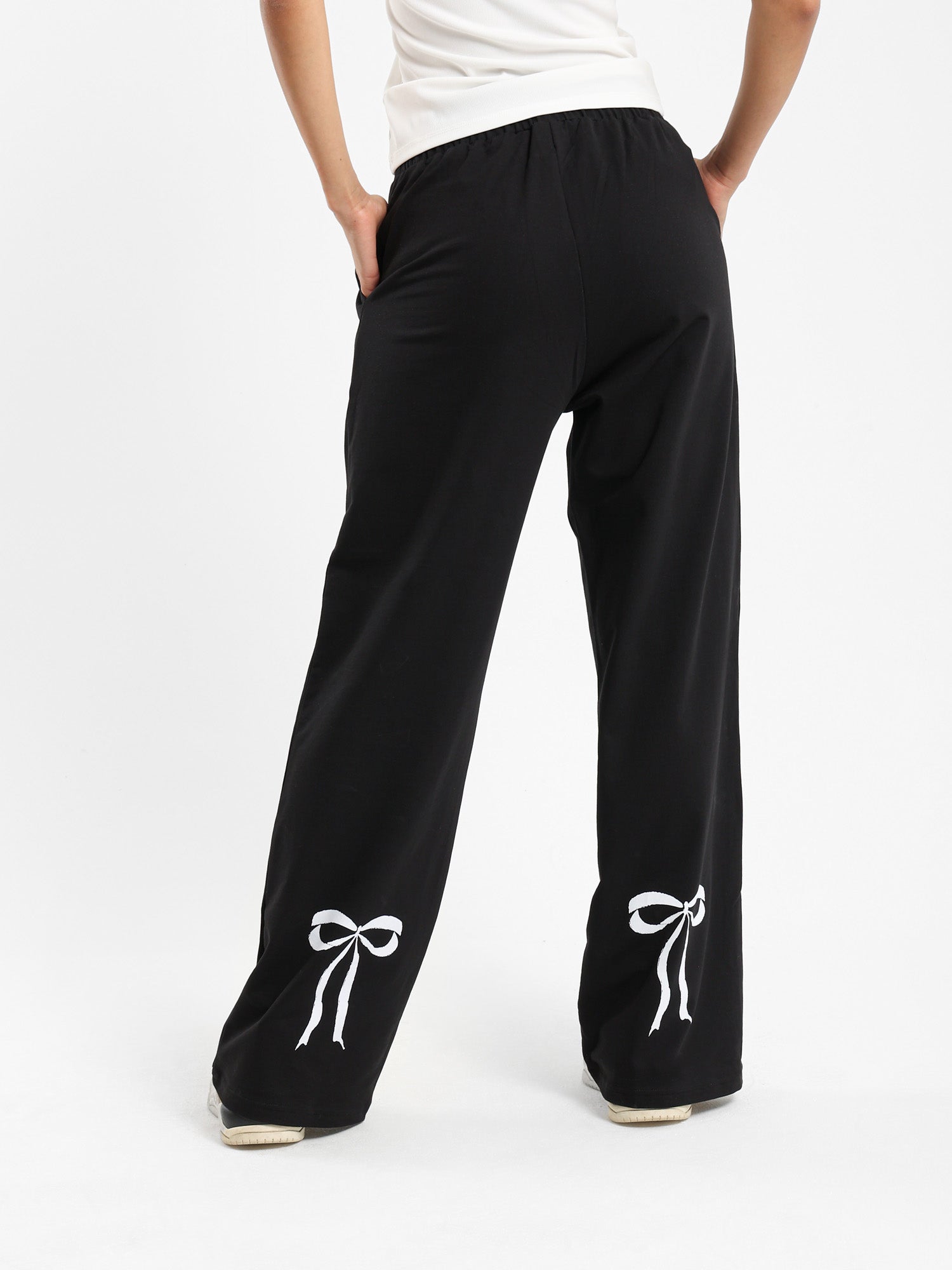 Back Printed Bow Sweatpants