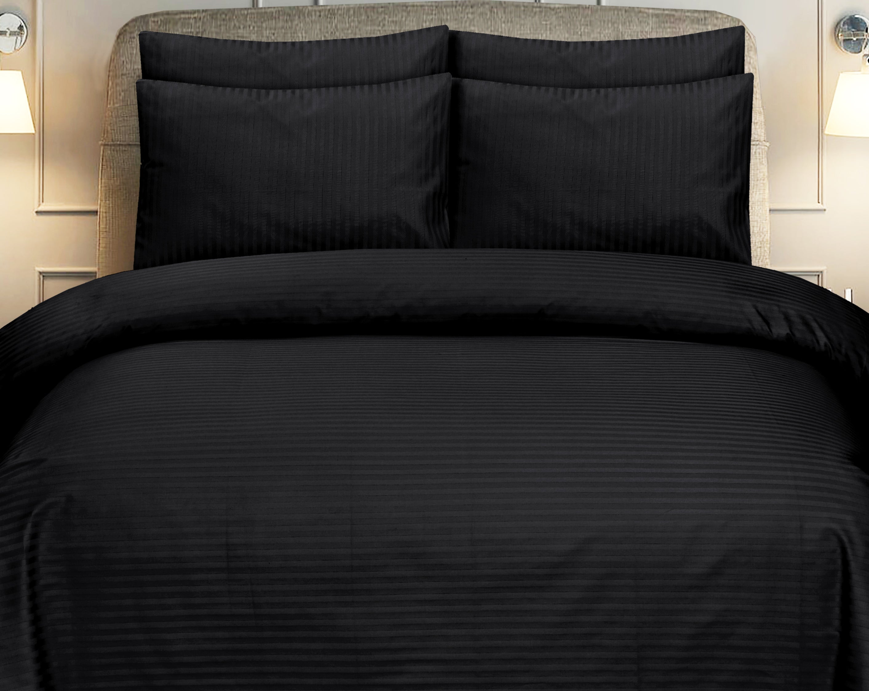 Black Stripe-Bed Sheet Set