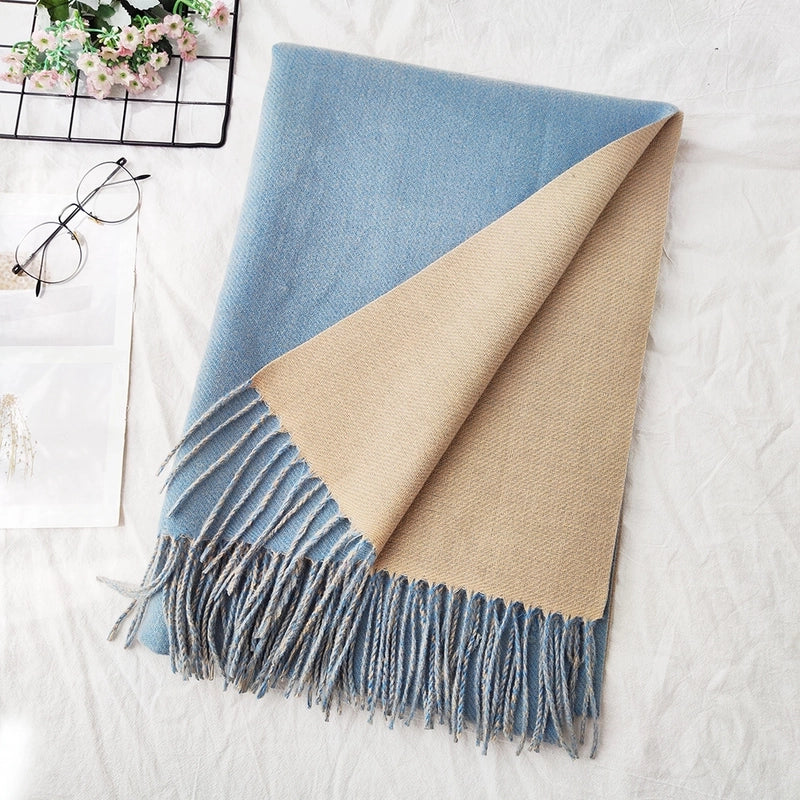Unisex Sweet Minimalist Solid Color Imitation Cashmere Polyester Scarf