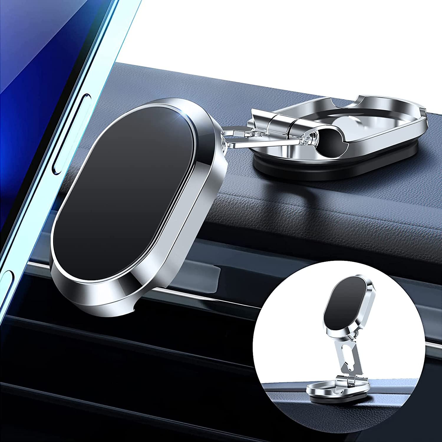 🔥Promotion 49% OFF - Alloy Folding Magnetic Car Phone Holder