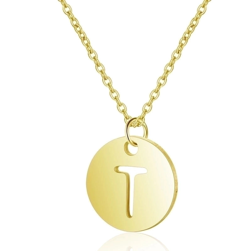 Minimalist Letter Stainless Steel Titanium Steel Plating Chain Gold Plated Pendant Necklace