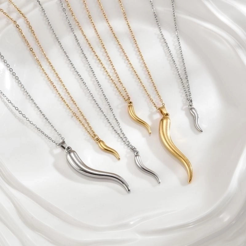 Stainless Steel 18K Gold Plated Minimalist Plating Solid Color Necklace