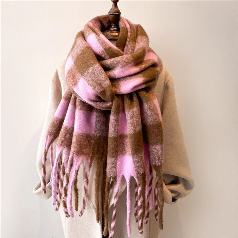 Women's Minimalist Color Block Imitation Cashmere Scarf