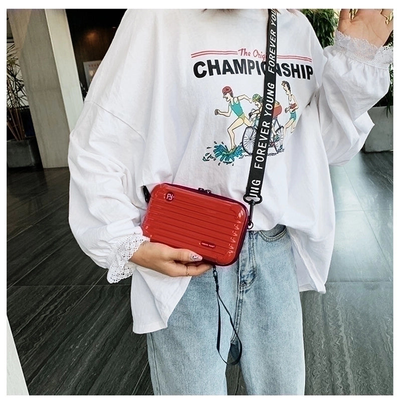 Women's Mini Pvc Solid Color Streetwear Square Zipper Crossbody Bag