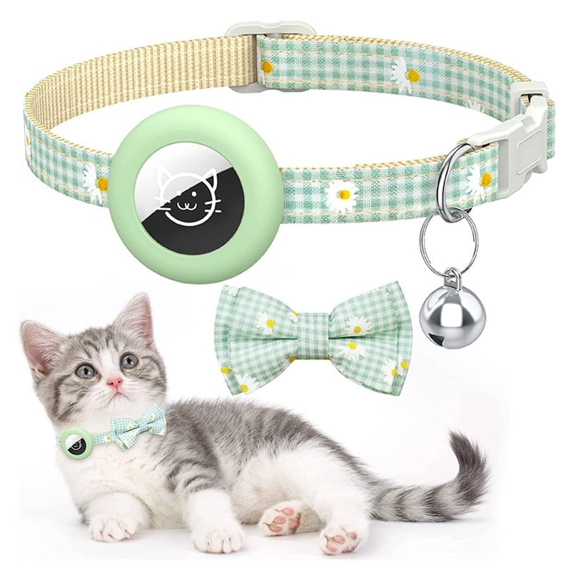 Cute Polyester Lattice Flower Bow Knot Pet Collar