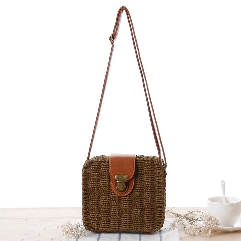 Women's Small Spring&summer Paper String Vintage Style Straw Bag