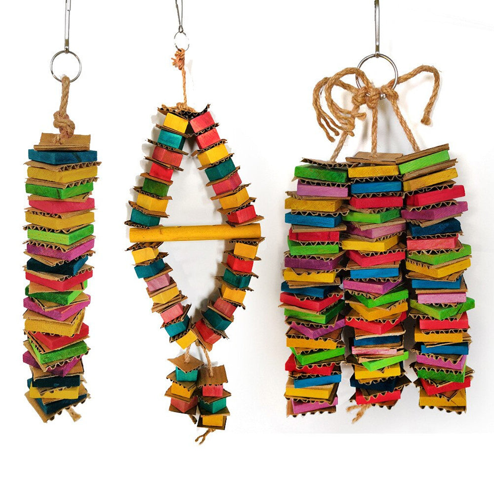 Colorful Wooden Chewing Toy For Bird