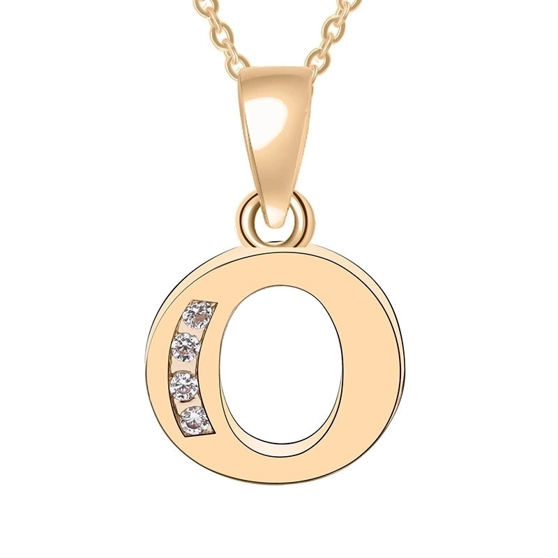 Minimalist Letter Copper Plating Inlay Zircon Pendant Necklace