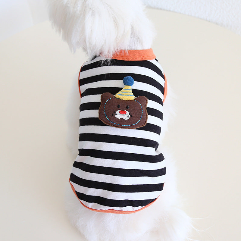 Striped Cute Animal Decor Dog Cat Vest