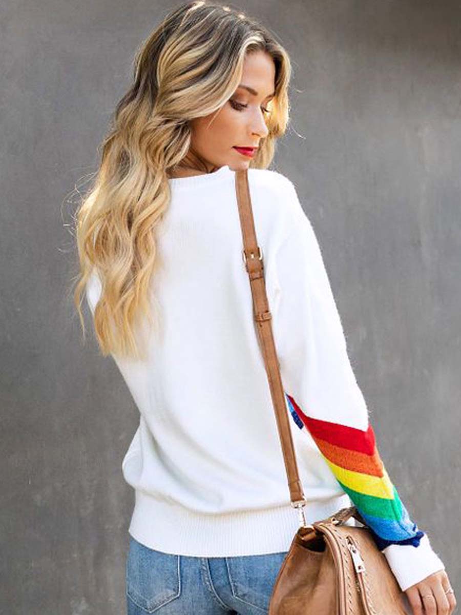 Rainbow Design White Top