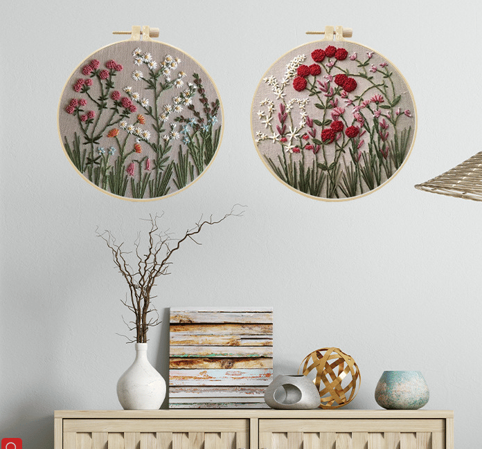 Perfect Gift - Embroidery  Hoop Flower Kit for Beginner