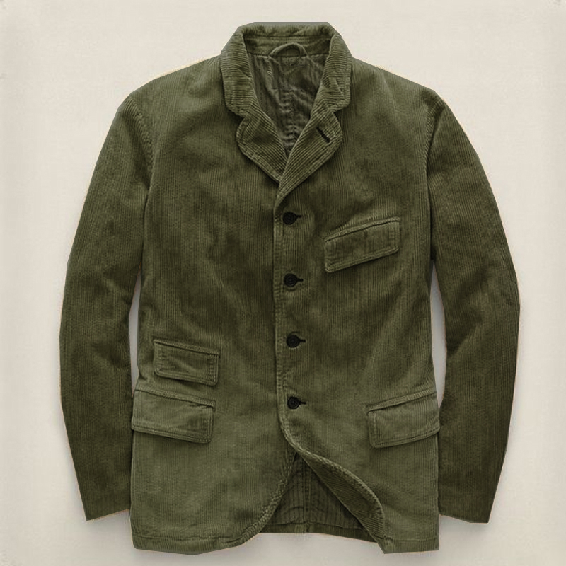 Retro Corduroy Casual Solid Color Single Breasted Jacket