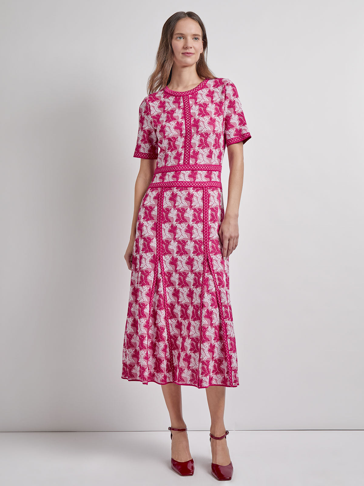 Fit & Flare Intarsia Knit Dress - Modern Fit