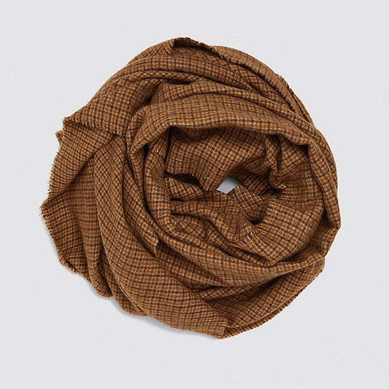 Women's Retro Plaid Imitation Cashmere Scarf