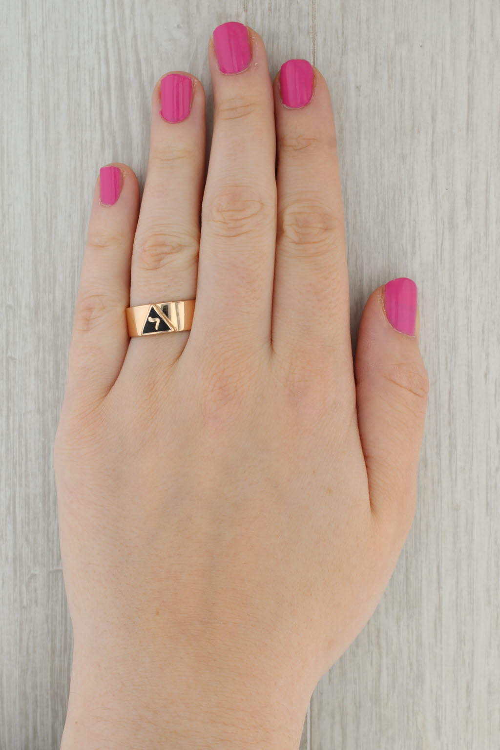 Masonic 14th Degree Scottish Rite Yod Ring 10k Rose Gold Size 9.5 Signet