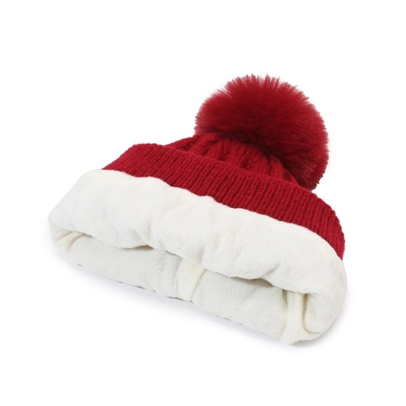 Women's Basic Minimalist Solid Color Pom Poms Eaveless Wool Cap