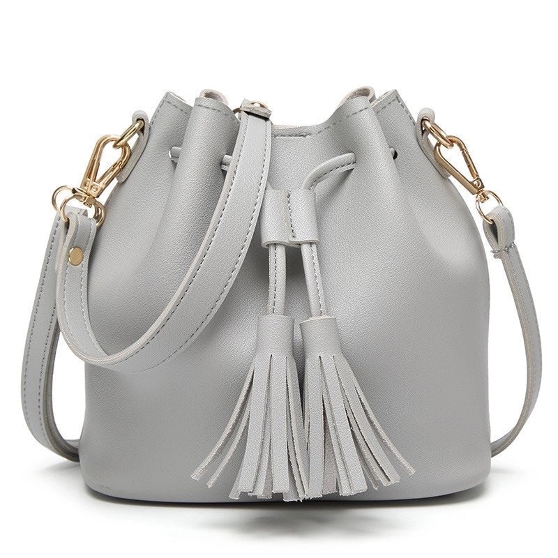 Women's Small Pu Leather Solid Color Streetwear Magnetic Buckle Bucket Bag
