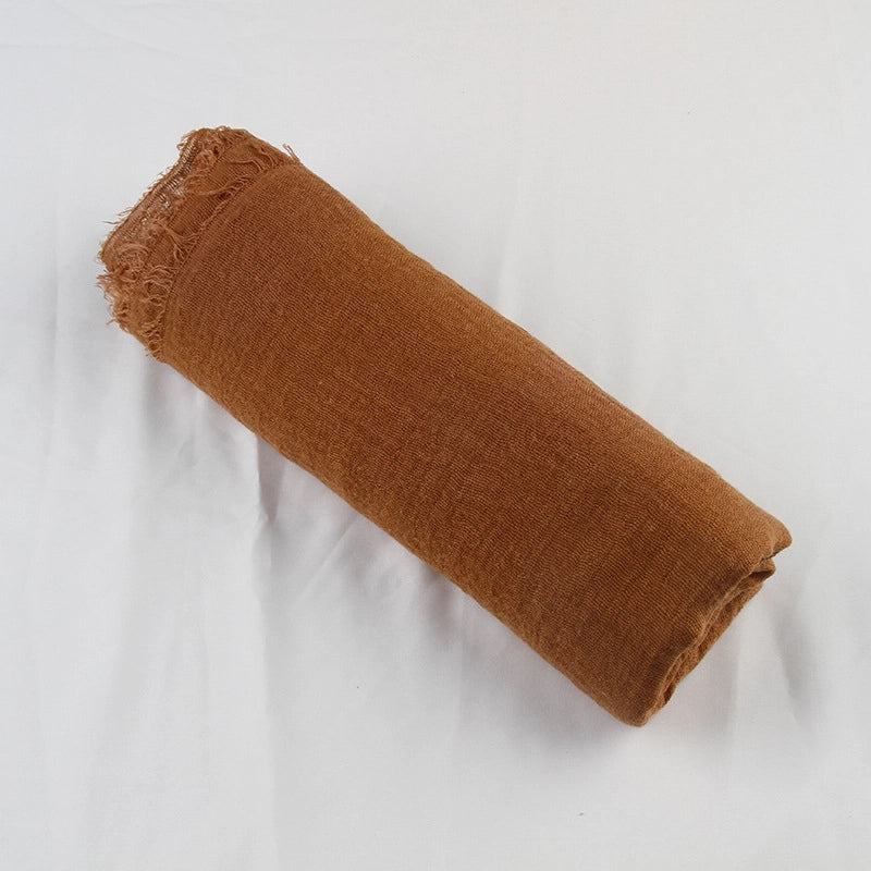 Women's Elegant Lady Minimalist Solid Color Cotton And Linen Scarf