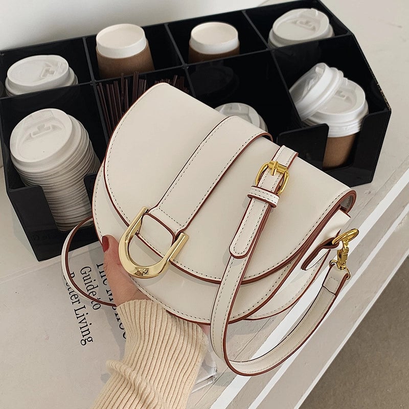 Women's Small Pu Leather Solid Color Streetwear Shell Magnetic Buckle Shoulder Bag Crossbody Bag