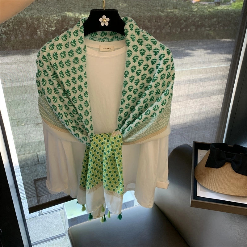 Women's Vintage Style Ethnic Style Ditsy Floral Polyester Printing Scarf Shawl