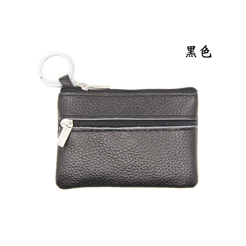 Women'S Solid Color Leather Coffee Royal Blue Apricot Zipper Wallets