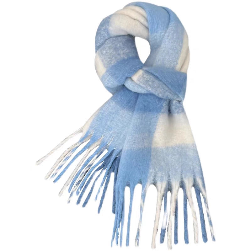 Cashmere Scarf Female New Student Tassel Shawl Autumn And Winter Scarf Double-sided Color Matching Scarf Outer Wear