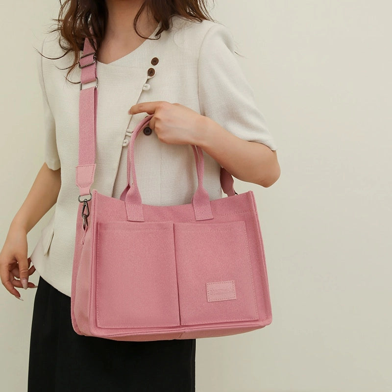 Casual Large Capacity Hand Canvas Popular Bag New Fashionable Tote Bag Casual Shoulder Bag