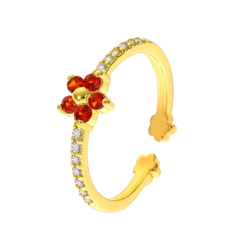 Lady Fashion Shiny Devil's Eye Heart Shape Flower Copper Plating Inlay Artificial Rhinestones Artificial Pearls Zircon Open Ring Rings