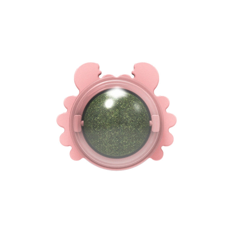 New Crab Cat Mint Ball Toy Rotating Teeth Cleaning Interactive Happy Cat Toy Ball Fresh Breath Pet For Kittens Cats