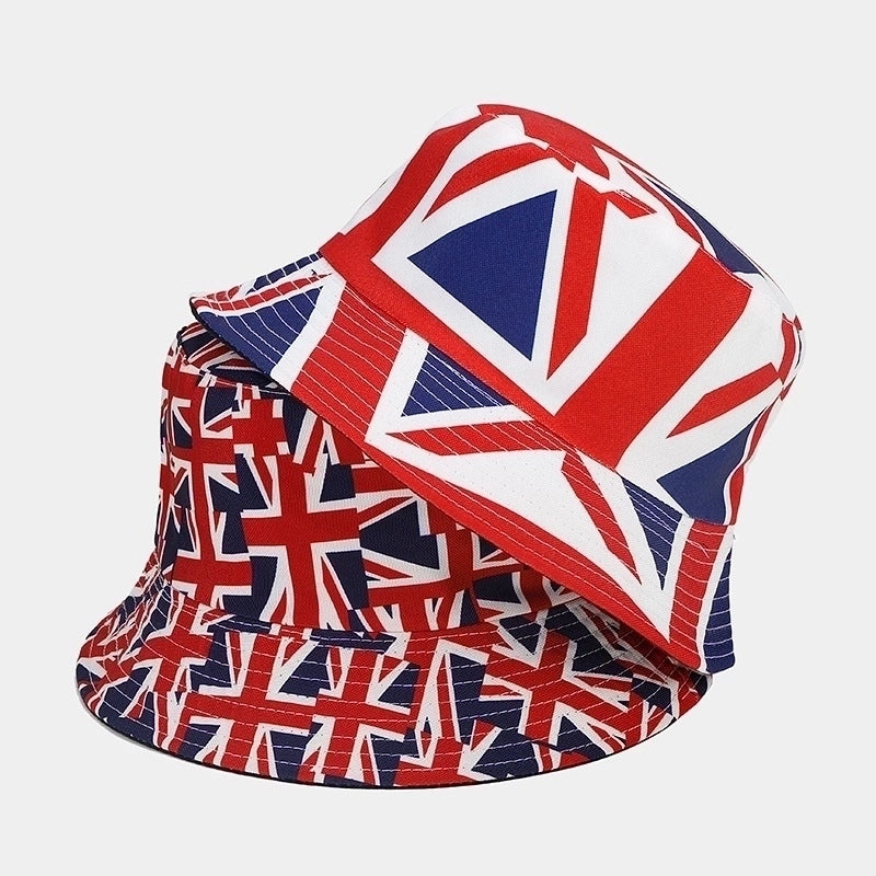 Unisex Basic American Flag Printing Big Eaves Bucket Hat