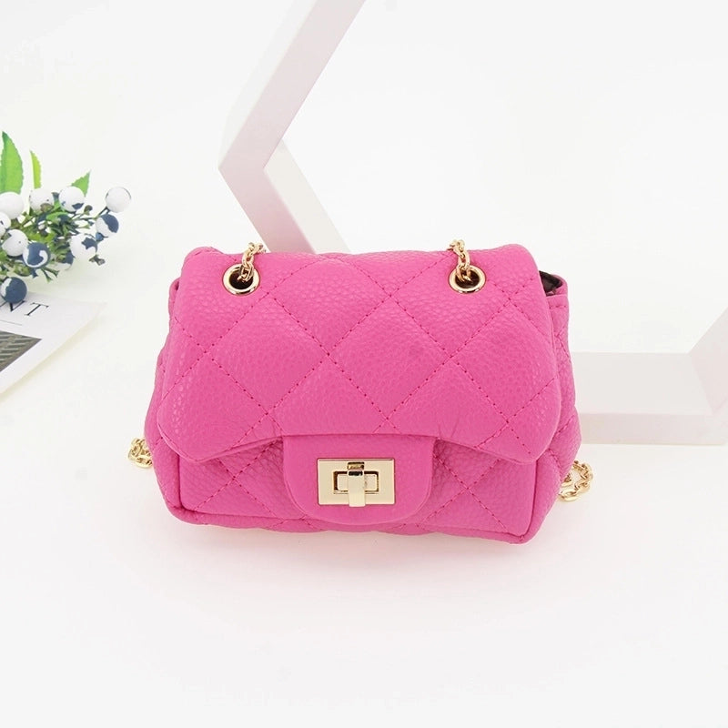 Women's Small Pu Leather Solid Color Streetwear Square Lock Clasp Crossbody Bag