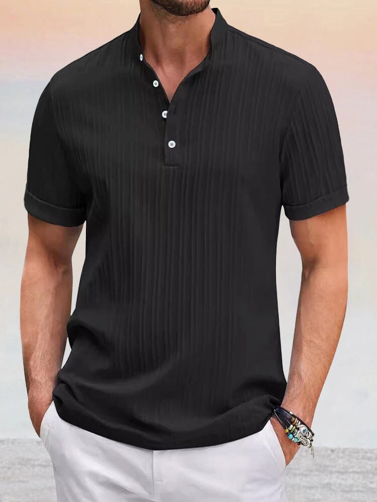 Leisure Simple Stripe Henley Shirt