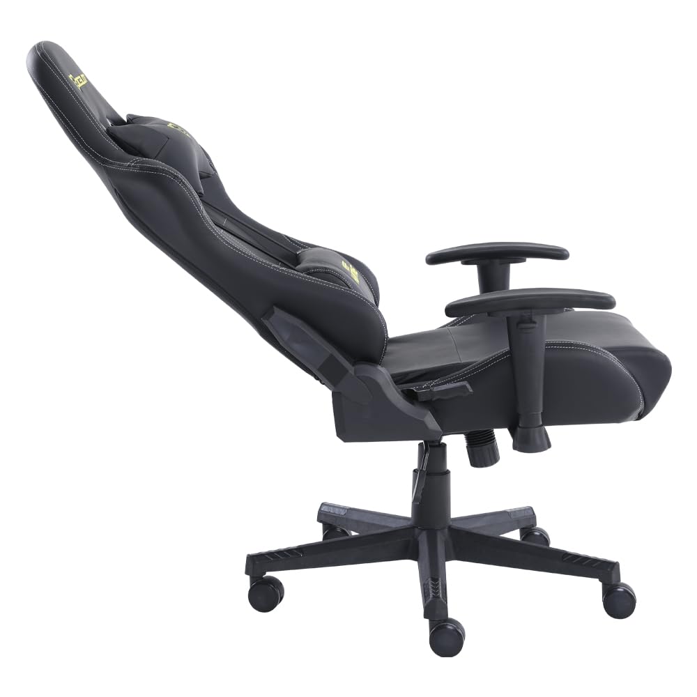 OCELOT GAMING Silla Gamer OGS-01, Base de plástico con descansa Brazos Ajustables y un ángulo de inclinación máxima de 155°, Incluye cojín Lumbar y Cervical - Soporta hasta 150Kg