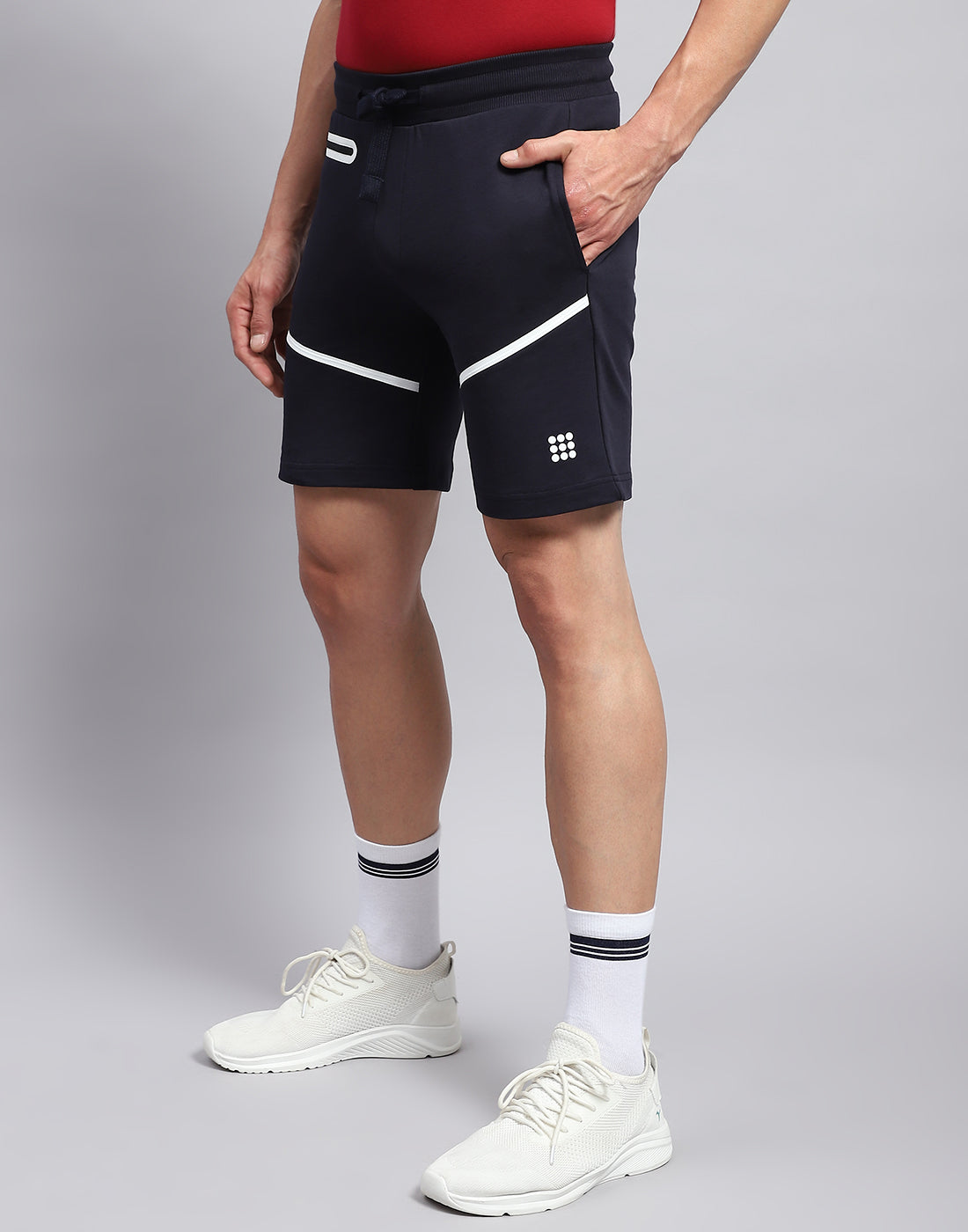 Men Navy Blue Solid Smart Fit Short