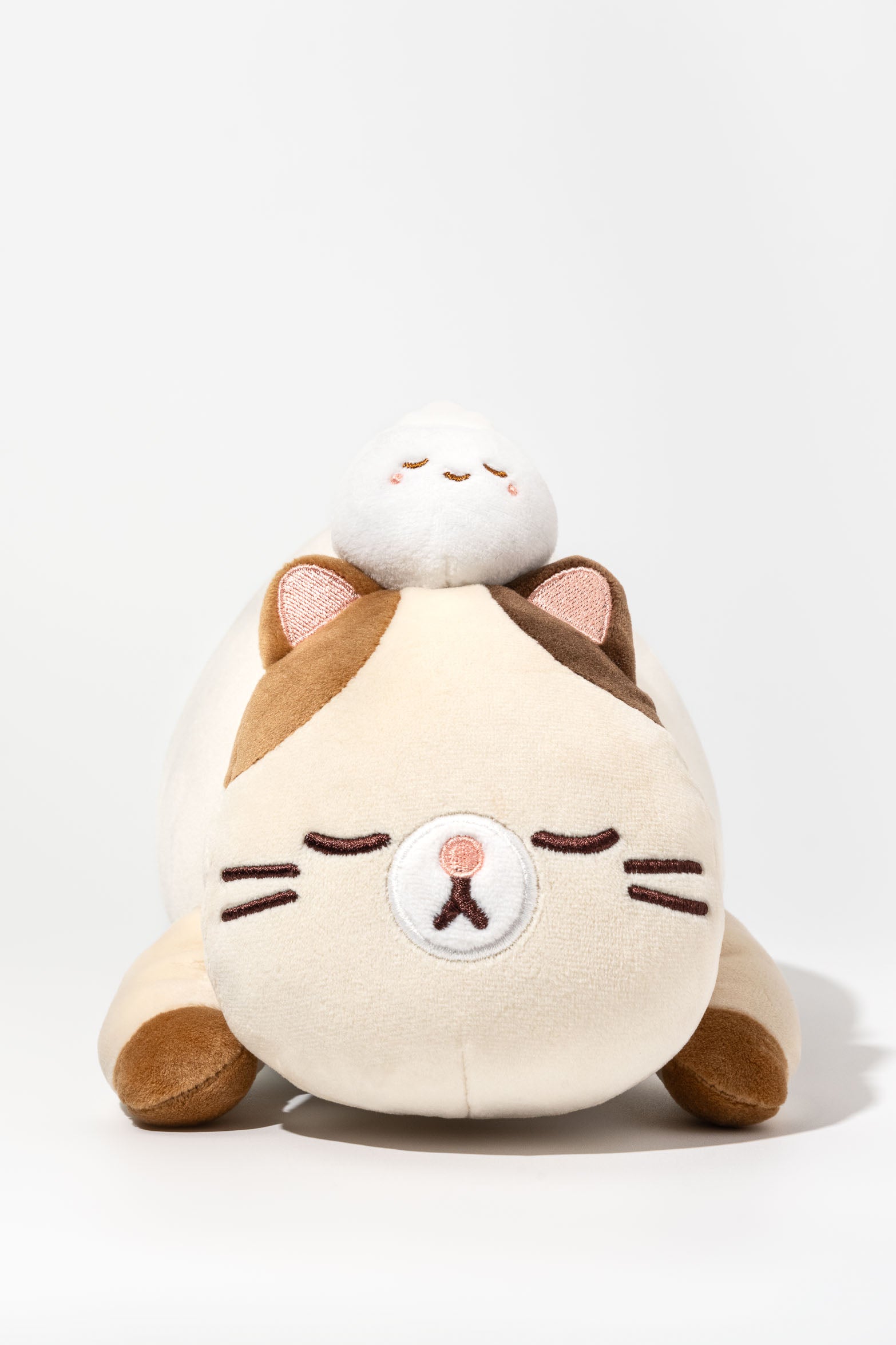 Laying Fat Siamese Cat Mochi Plush