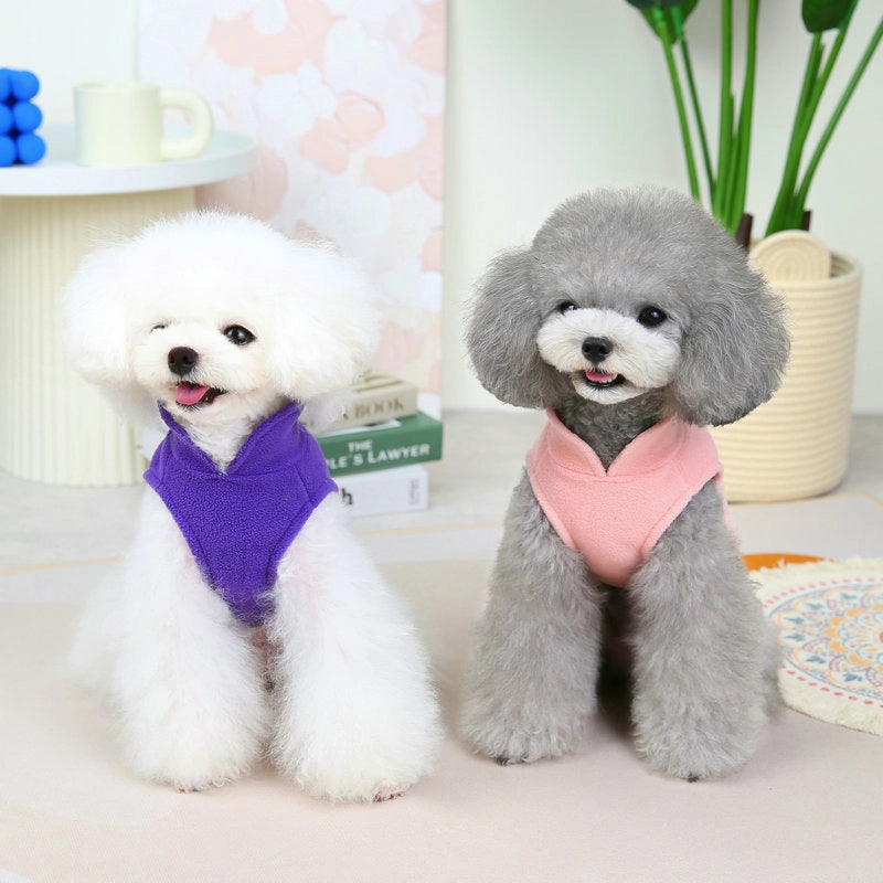 Pet Clothing  Traction Fleece Simple Casual Warm Autumn And Winter Dog Clothes