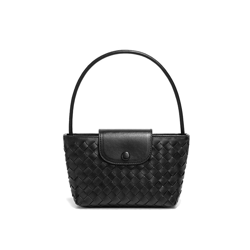 Women's Medium Pu Leather Solid Color Basic Classic Style Square Magnetic Buckle Underarm Bag